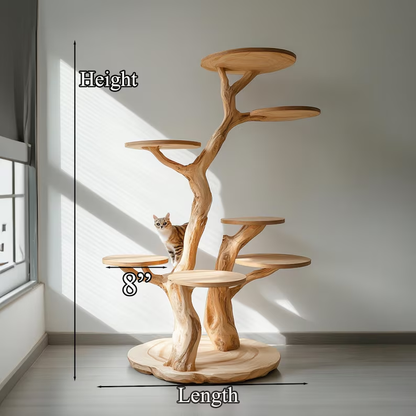 Naturally Solid Wood Cat Tree Tower