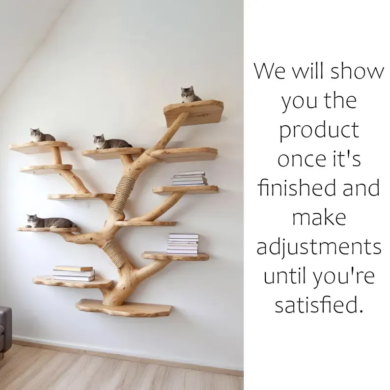 Wall-Mount Cat Tree Bookshelf