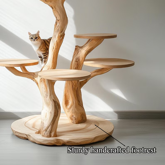 Naturally Solid Wood Cat Tree Tower