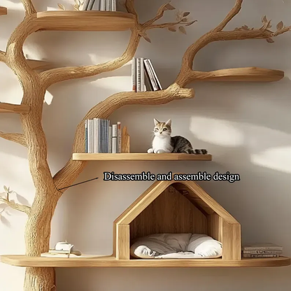 Handmade Tree-Shaped Pet House Storage Rack