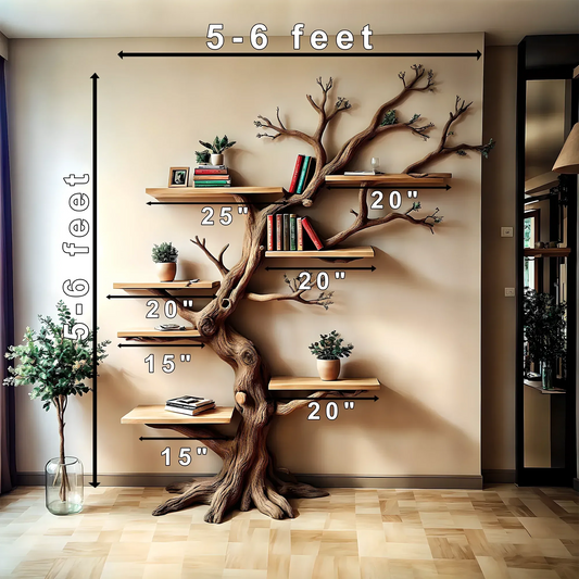 Wooden Tree-Shaped Children's Bookshelf