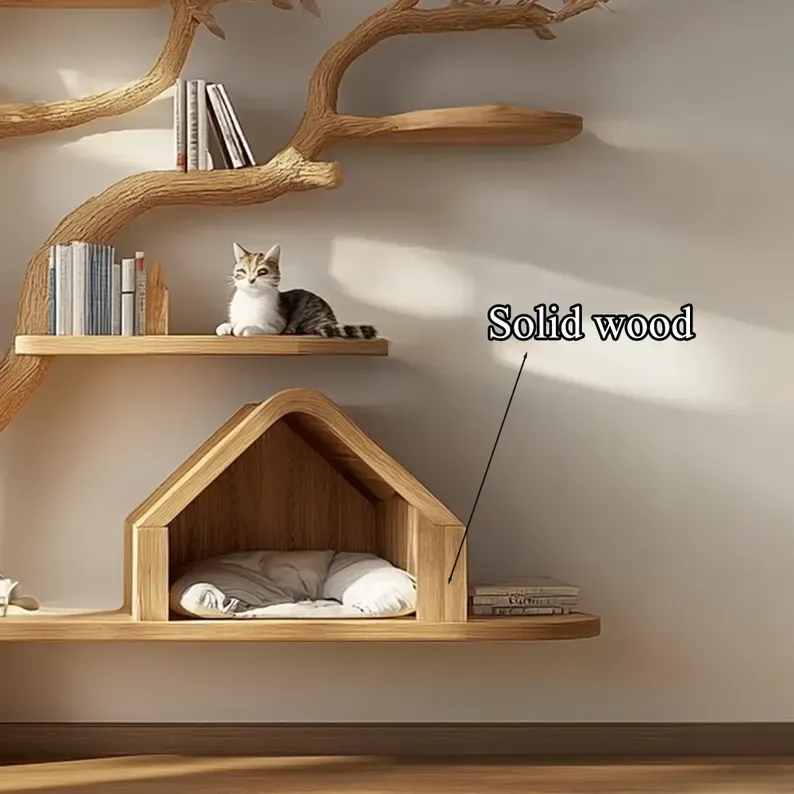 Handmade Tree-Shaped Pet House Storage Rack
