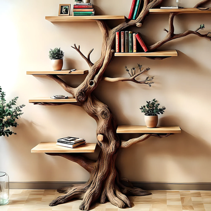 Wooden Tree-Shaped Children's Bookshelf