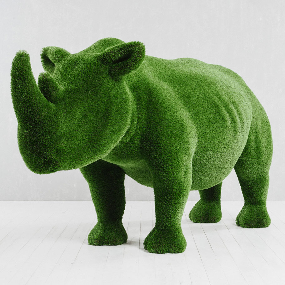 Outdoor Artificial Turf Animals -Rhino Baby